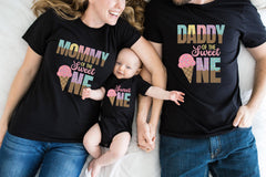 Sweet One Family Matching Shirts - First Birthday Family Tees - Ice cream Kids Shirt - Girl Birthday Gift - 1st birthday - Birthday Party
