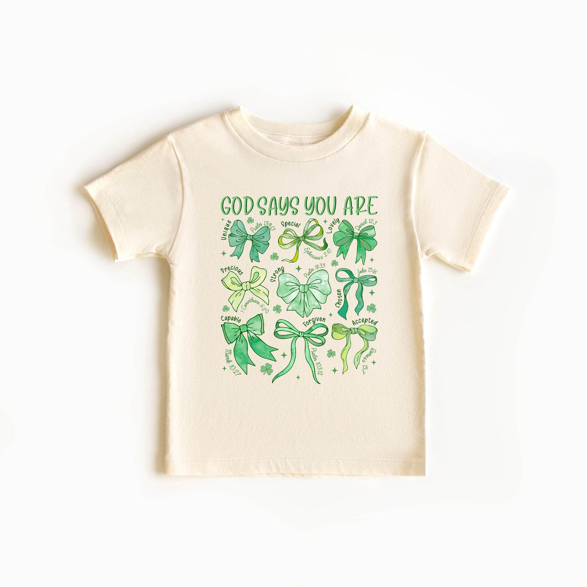 God Says St. Patrick Kids Shirts - Christian St. Patrick Shirt - Toddler St. Patrick Shirt - St. Patricks Gift - Lucky Shamrock Kids Shirt