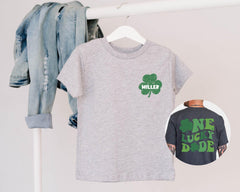 One Lucky Dude Shirt -Custom St. Patricks Shirt - St. Patrick Kids Name T-Shirt - Lucky St. Patrick Gift - Irish Toddler Shirt - Boys Shirt