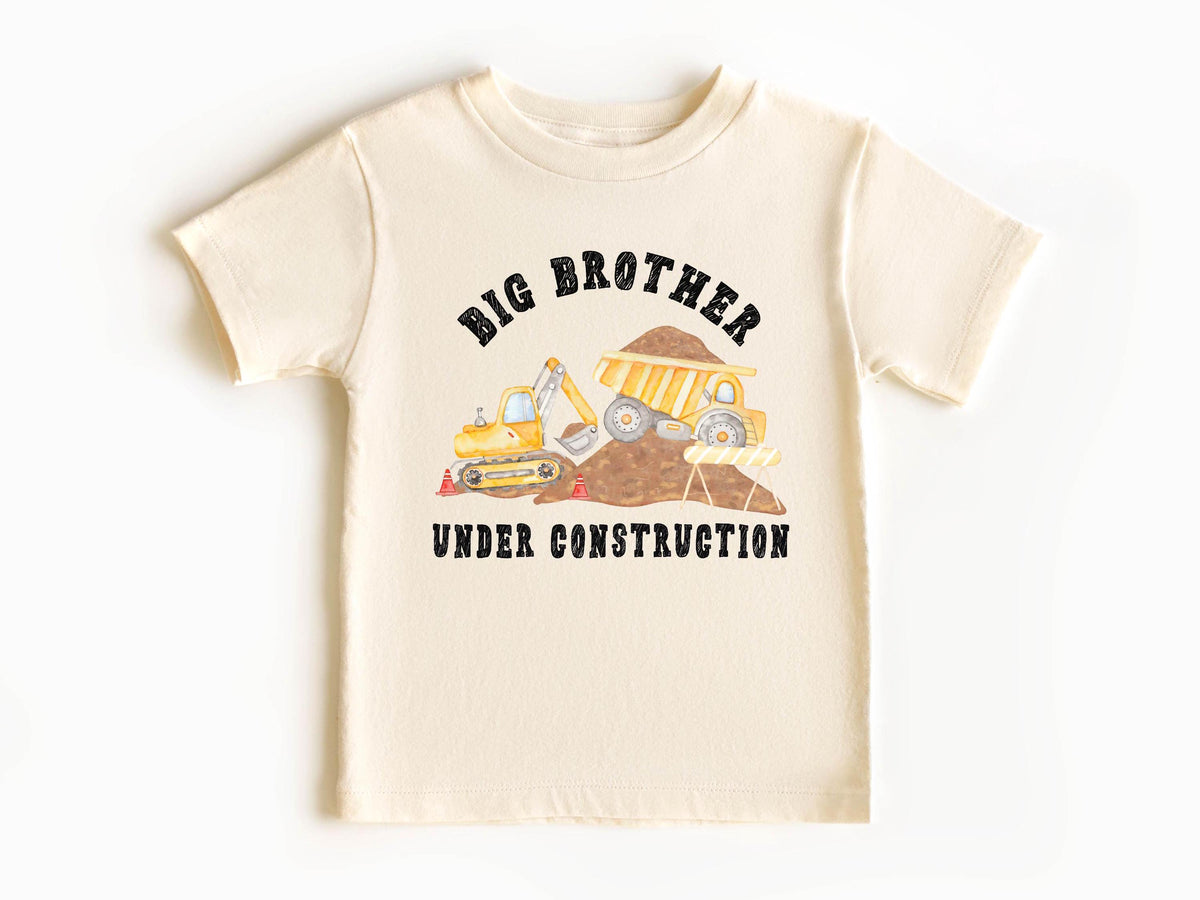 Big Brother Shirt - Big Brother Under Construction Shirt - New Brother Shirt - Brother To Be Shirt - Toddler Baby Announcement Shirt