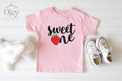 Sweet One Birthday T-Shirts - Strawberry Family Tees - Birthday Girl Shirt - 1'st Birthday Tee - Party Shirts Gift - First Bday