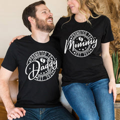 Promoted To Mommy And Daddy Established 2025 Shirt, Couple Matching Shirts, Mom To Be Shirt, Dad To Be T-Shirts, Promoted Family 2025 Gifts