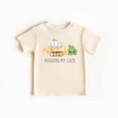 Pushing My Luck Toddler Shirt - Tractor St. Patrick Shirt - Irish Boy Bodysuit - Boy St. Patrick Outfit - Lucky Dude Shirt - St.Patrick Gift