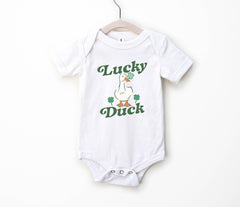 Lucky Duck Toddler Shirt - St Patrick's Day Kids Tee -  Irish Shamrock