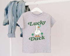 Lucky Duck Toddler Shirt - St Patrick's Day Kids Tee -  Irish Shamrock