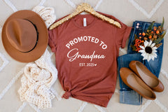 Promoted to Grandma Shirt - Grandma To Be T-Shirt - Pregnancy Reveal Grandma Tee - New Grandma Shirt - Grandma Established 2025