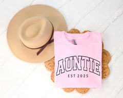 Auntie Shirts - Auntie Est 2025 Shirt - Aunt to Be Gift - Gift for Aunt - New Aunt Shirt Gift - Custom Aunt T-Shirt
