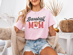 Baseball Mom T-Shirt - Gift for Baseball Mom - Bear Play Baseball - Game Day Mom Tee - Baseball Lover - Mom Life Shirt - Baseball Season Tee