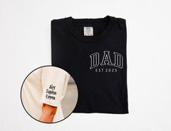 Custom Dad Shirt with Kids' Names - Dad Est 2025 Shirt - Personalized Dad Gift - Father's Day T-Shirt - New Dad Shirt - Kids Names on Sleeve