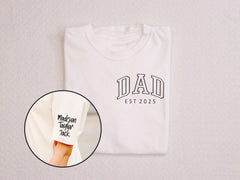 Custom Dad Shirt with Kids' Names - Dad Est 2025 Shirt - Personalized Dad Gift - Father's Day T-Shirt - New Dad Shirt - Kids Names on Sleeve