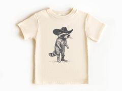Cowboy Raccoon Toddler Shirt - Funny Raccoon Kids Tee - Cute But Feral - Raccoon Lover Toddler Shirt - Wild West Adventure Kids Tee