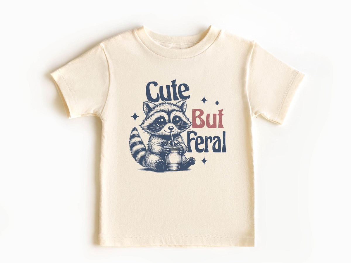 Cute But Feral Shirt -Kids Raccoon Shirt - Funny Toddler Raccoon Shirt - Feral Child Shirt - Raccoon T-Shirt - Gift for Kids - Baby Clothing