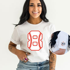 Customized Baseball T-Shirt - Sleeve Name Tee - Baseball Mom Shirt - Personalized Number - Custom Team Number - Mom Jersey Shirt - Game Day