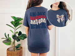 In My Baseball Mom Era T-Shirt - Custom Baseball Mom Tee - Custom Name and Team Number - Baseball Coquette Bow - Game Day - Baseball Lover