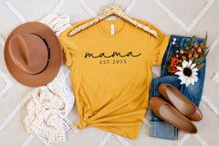 Mama Est Shirt, Custom Mama Shirt, Mama Est Custom, Mother Shirt Gift, Personalized Mama Shirt, Mom Established Shirt, Gift for Her