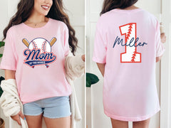Custom Mom Of The Rookie T-Shirt - Custom Name - Rookie of The Birthday Tee - 1st Birthday - Boy Birthday Shirt - Baseball Birthday Tee