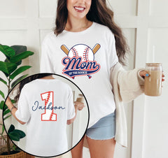 Custom Mom Of The Rookie T-Shirt - Custom Name - Rookie of The Birthday Tee - 1st Birthday - Boy Birthday Shirt - Baseball Birthday Tee