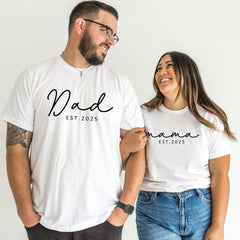 Mama And Dad Est 2025 Shirt, Matching Couple Shirts, Est Year Tee, New Dad Shirt, New Mom Shirt, Couples Shirts For Valentines, Family Gifts
