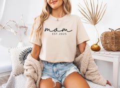 Family Matching Shirts, Estimated Year Shirts For Family, Mama Est 2025 T-Shirt, Mini Bodysuit, Dad Est 2025 Shirt, Dad Mama Mini