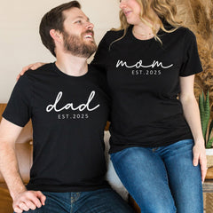 Family Matching Shirts, Estimated Year Shirts For Family, Mama Est 2025 T-Shirt, Mini Bodysuit, Dad Est 2025 Shirt, Dad Mama Mini