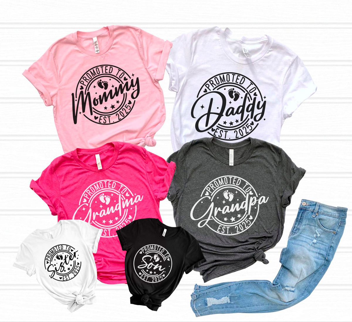Promoted To Mommy And Daddy Established 2025 Shirt, Couple Matching Shirts, Mom To Be Shirt, Dad To Be T-Shirts, Promoted Family 2025 Gifts