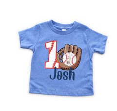 Custom Baseball First Birthday - Custom Name T-Shirt - Personalized 1st Birthday  - Baseball Party Bodysuit - Boys Birthday  - One Birthday