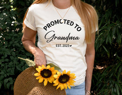 Promoted to Grandma Shirt - Grandma To Be T-Shirt - Pregnancy Reveal Grandma Tee - New Grandma Shirt - Grandma Established 2025
