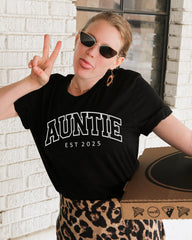 Auntie Shirts - Auntie Est 2025 Shirt - Aunt to Be Gift - Gift for Aunt - New Aunt Shirt Gift - Custom Aunt T-Shirt