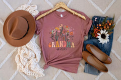 Grandma Established 2025 Shirt, Retro Grandma Mothers Day Shirt, Wildflower Grandma Shirt, Grandma To Be Shirt, Cute Gift For New Grandma