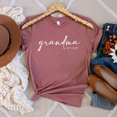 Grandma Est 2025 Shirt, Grandma To Be Tshirt, Grandmother Shirts, Personalized Grandma Shirt, Grandma Established, Mother's Day Grandma Gift