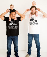 First Father's Day 2026 Shirt, Custom Dad T-Shirt,  Baby Bear Bodysuit, Matching Father Baby Outfit