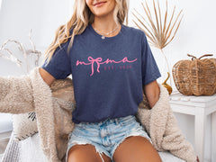 Mama Est T-Shirt - Coquette Mama Shirt - Coquette Bow Tee - Mothers Day Gift - New Mom Gift - Pink Mama - Girly Mama Tee - Custom Year Shirt