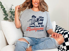 Take Me Out To The Ballgame - Baseball Mom T-Shirt - Retro Baseball Tee - Funny Baseball Gift - Game Day Shirt - Baseball Lover Tee - Peanut