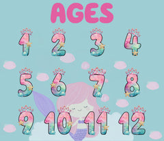 Custom Mermaid Birthday Shirt - Girls Birthday Mermaid Tee - Personalized Birthday - Custom Name and Age  - Mermaid Theme - Mermaid Party