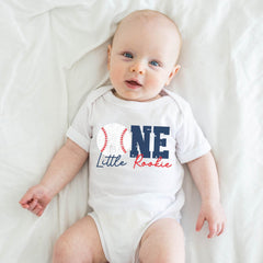 One Little Rookie Shirt - Baseball Birthday - 1st Birthday Bodysuit - Rookie of The Year Shirt - 1st Birthday Baseball - Baseball Party Tee