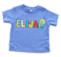 Custom Summer T-Shirts - Personalized Name Shirt - Alphabet Letter Name - Kids Vacation Tee - Personalized Beach Tee - Pool Party Shirt