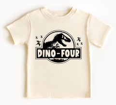 Dino Four T-Shirt - Dinosaur Birthday Tee - Birthday Saurus Shirt - Fourth Birthday Tee - Rex 4th Birthday Outfit - Four Years Old