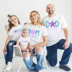 Mermaid Birthday Girl T-Shirt - Matching Family Birthday - Beach Vacation Party Tee - Mermaid Family Shirt - Mom/Dad of the Birthday Girl