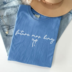 Custom Future Mrs. T-Shirt - Personalized Future Mrs. - Bride To Be Tee - Gift for Future Bride - Coquette Bachelorette Party - Gift for Her