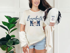 Custom Baseball Mom T-Shirt - Sleeve Name Tee - Personalized Team Number - Mom Jersey Shirt - Game Day - Sports Mom Gift - Mothers Day Gift