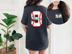 Custom Baseball Mom Shirt - Custom Name and Team Number - Baseball Gift - Cheer Mom T-Shirt - Personalized Baseball - Game Day Tee