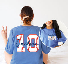 Custom Baseball Mom Shirt - Custom Name and Team Number - Baseball Gift - Cheer Mom T-Shirt - Personalized Baseball - Game Day Tee