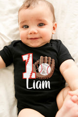Custom Baseball First Birthday - Custom Name T-Shirt - Personalized 1st Birthday  - Baseball Party Bodysuit - Boys Birthday  - One Birthday