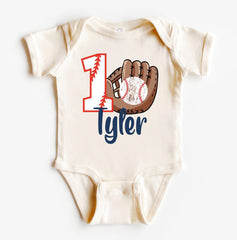 Custom Baseball First Birthday - Custom Name T-Shirt - Personalized 1st Birthday  - Baseball Party Bodysuit - Boys Birthday  - One Birthday