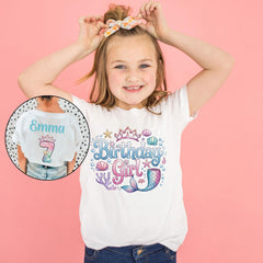 Custom Mermaid Birthday Shirt - Girls Birthday Mermaid Tee - Personalized Birthday - Custom Name and Age  - Mermaid Theme - Mermaid Party