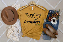 Mom Est. T-Shirt - Grandma Est. Tee - Custom Est Year Shirt - New Grandma Shirt - Mother's Day Gift - Retro Mama Tee - Personalized Mom
