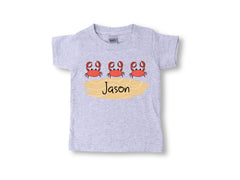 Personalized Crabs Toddler T-Shirt - Custom Name Kids Tee - Summer Shirts - Vacation Beach Tee - Custom Summer Shirt Gift - Baby Shower Gift