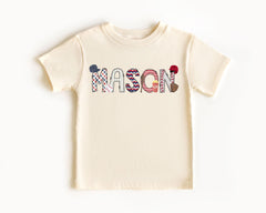 Custom Baseball T-Shirt - Alphabet Letter Name - Custom Name Shirt - Personalized Baseball Tee - Baseball Season Shirt - Sport Kids Tee