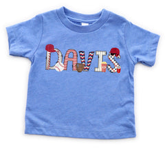 Custom Baseball T-Shirt - Alphabet Letter Name - Custom Name Shirt - Personalized Baseball Tee - Baseball Season Shirt - Sport Kids Tee
