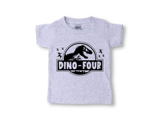 Dino Four T-Shirt - Dinosaur Birthday Tee - Birthday Saurus Shirt - Fourth Birthday Tee - Rex 4th Birthday Outfit - Four Years Old